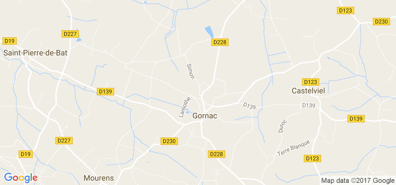 map de la ville de Gornac