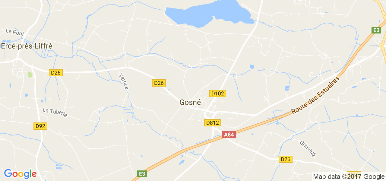 map de la ville de Gosné