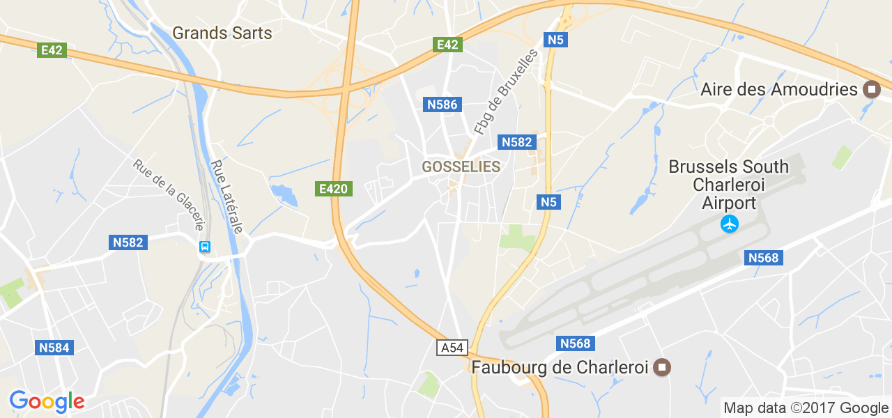 map de la ville de Gosselies