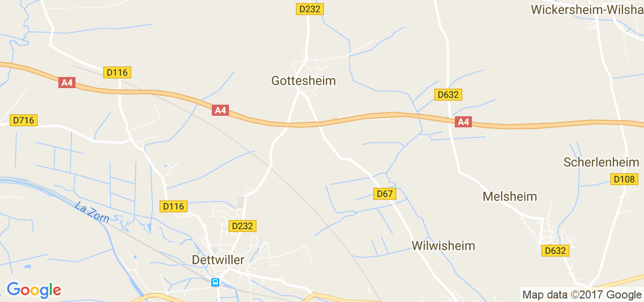 map de la ville de Gottesheim