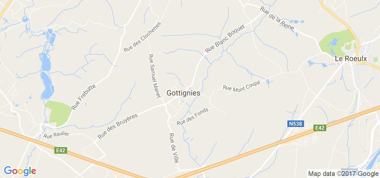 map de la ville de Gottignies