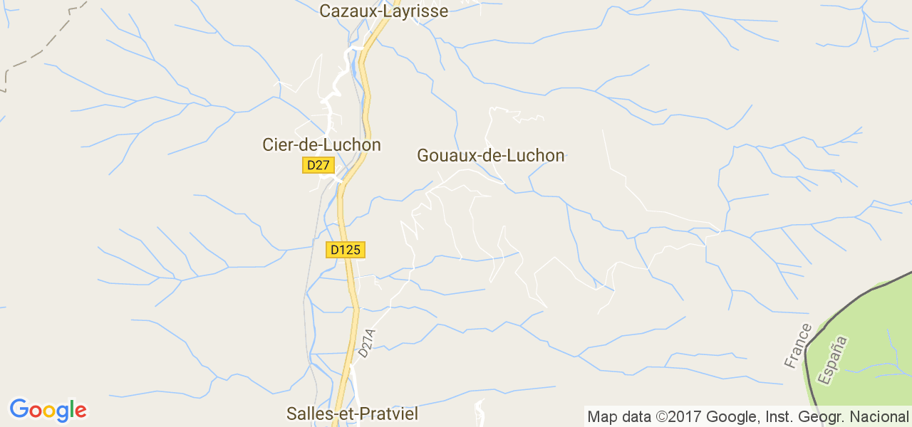 map de la ville de Gouaux-de-Luchon