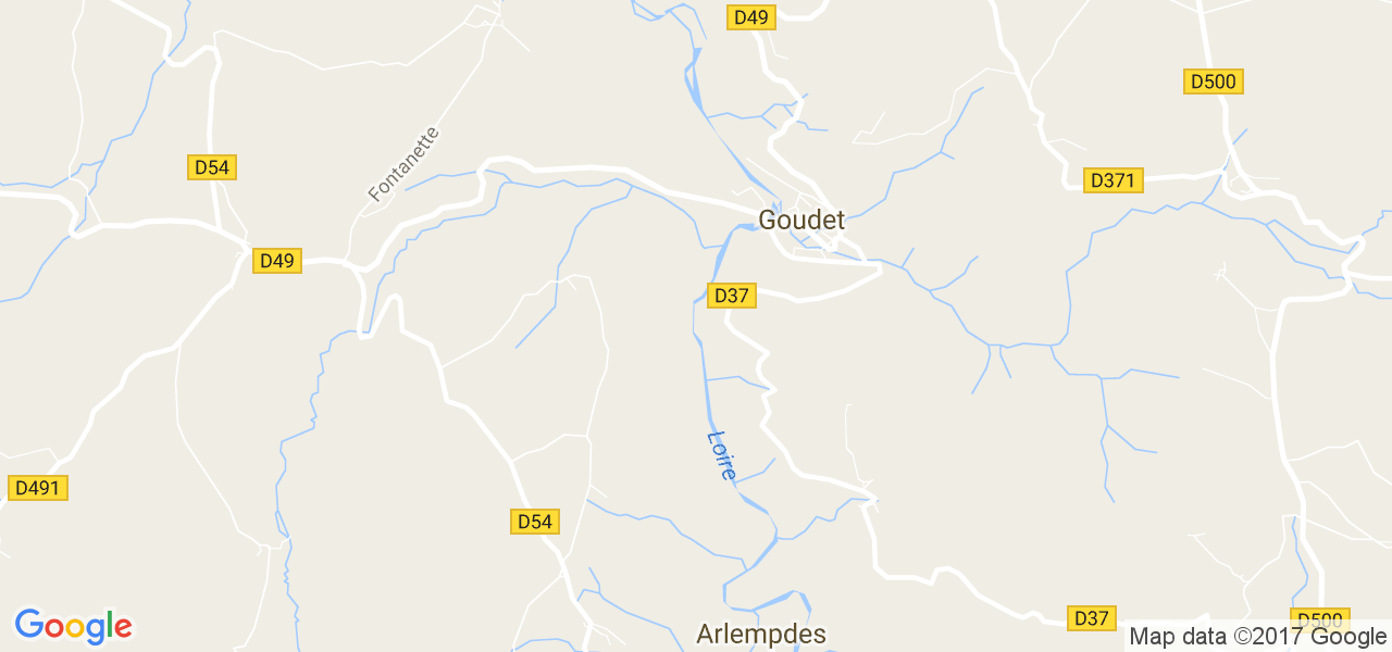 map de la ville de Goudet