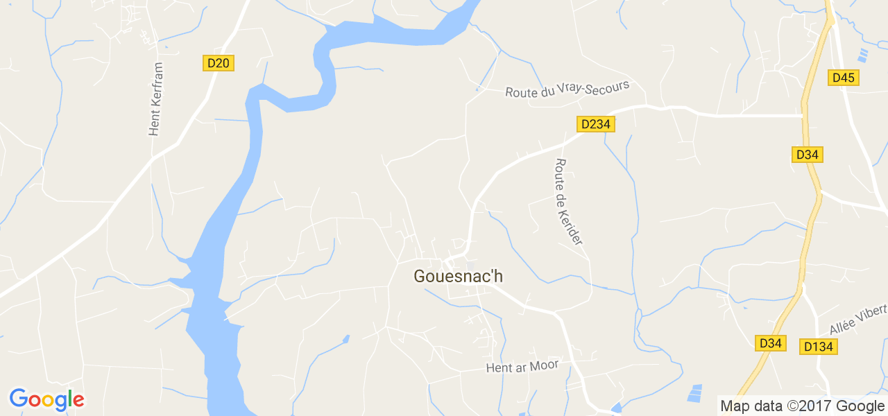 map de la ville de Gouesnach