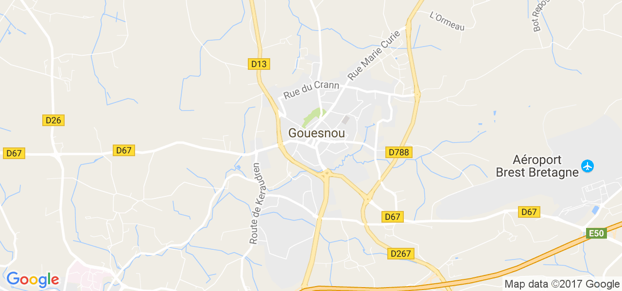 map de la ville de Gouesnou