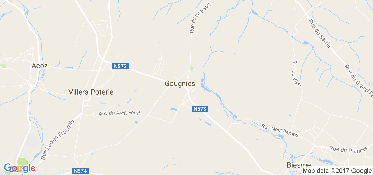 map de la ville de Gougnies