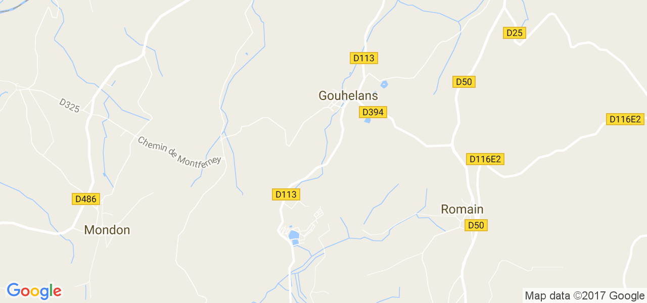 map de la ville de Gouhelans