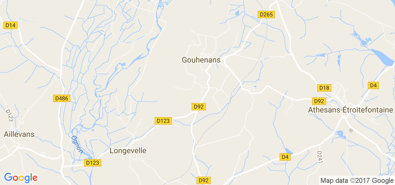 map de la ville de Gouhenans