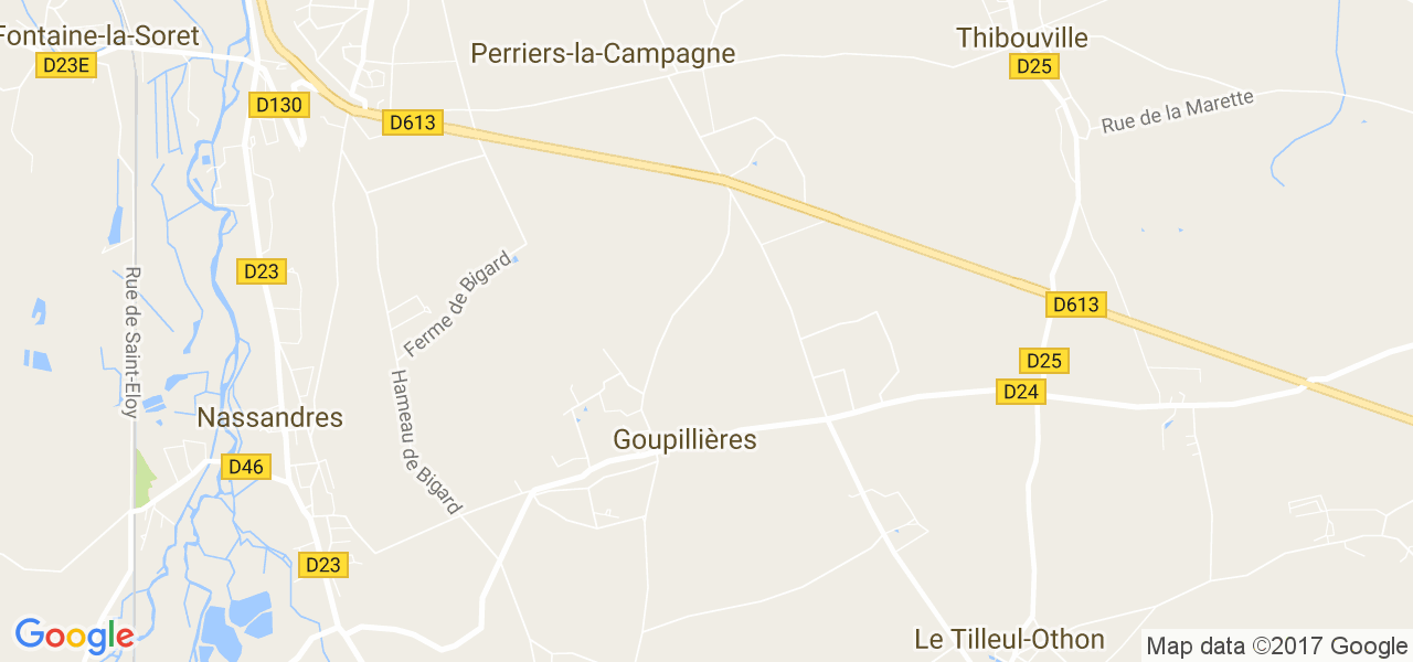 map de la ville de Goupillières