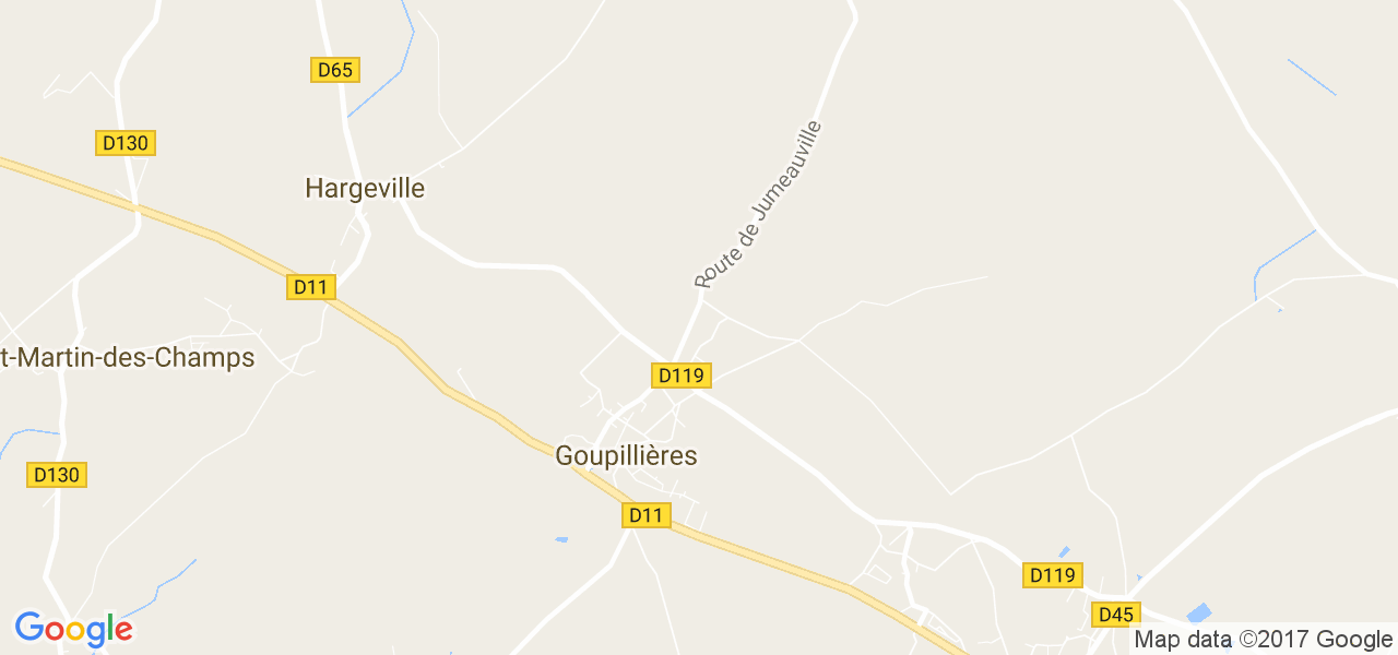 map de la ville de Goupillières