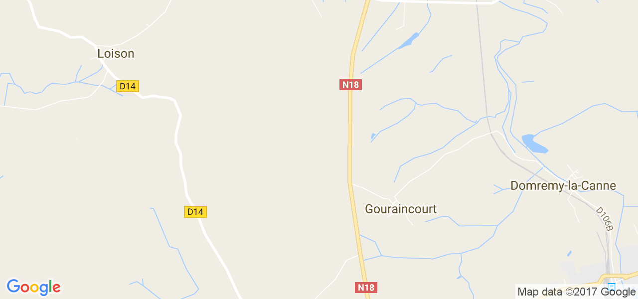 map de la ville de Gouraincourt