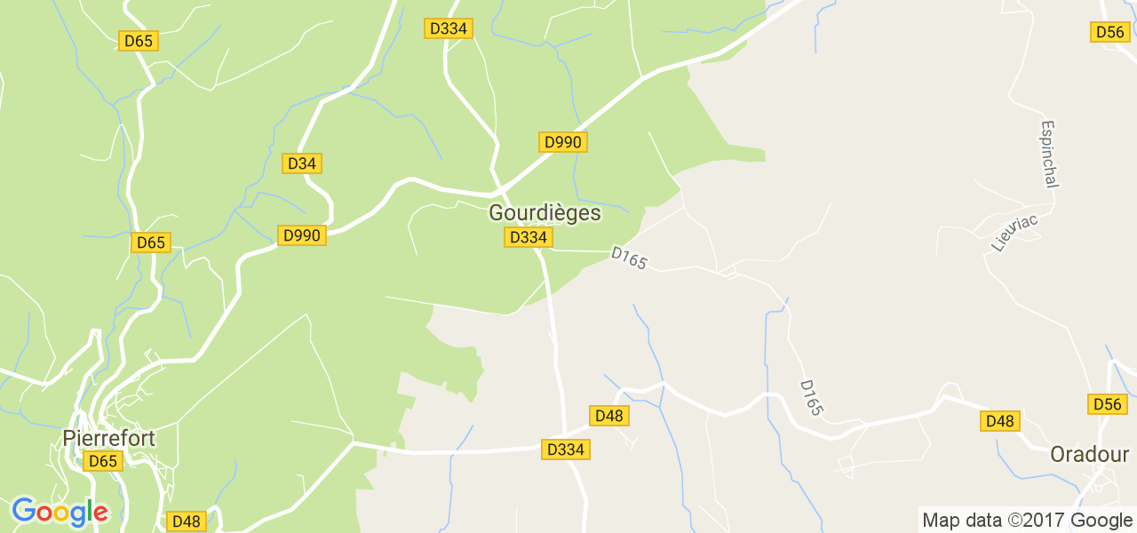 map de la ville de Gourdièges