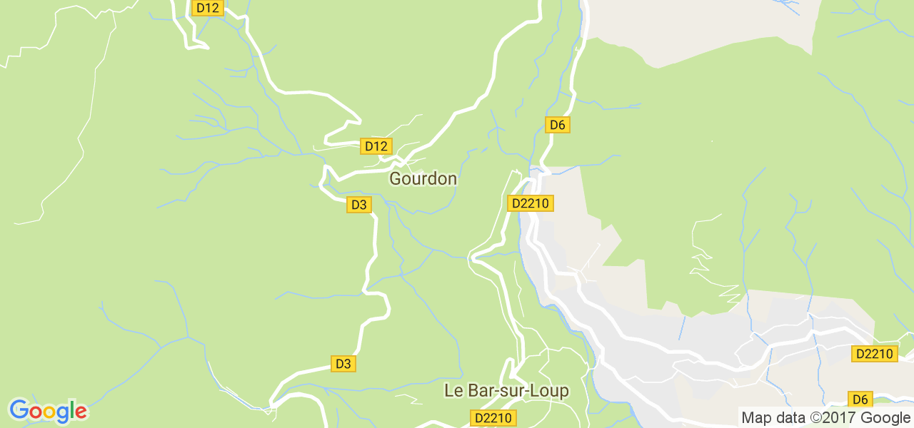 map de la ville de Gourdon