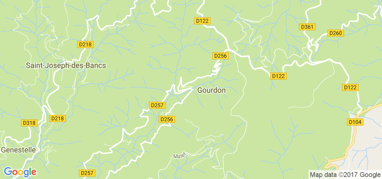 map de la ville de Gourdon