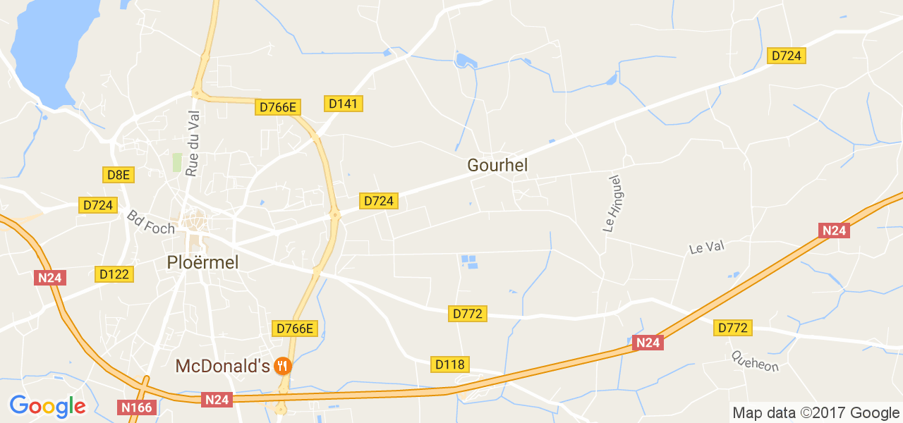 map de la ville de Gourhel