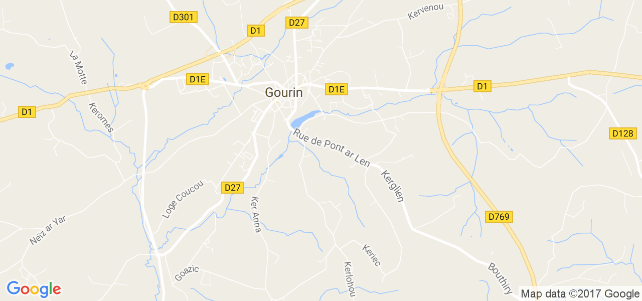 map de la ville de Gourin