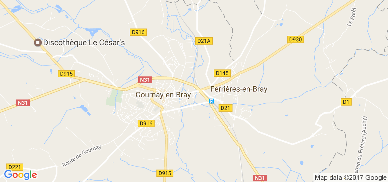 map de la ville de Gournay-en-Bray