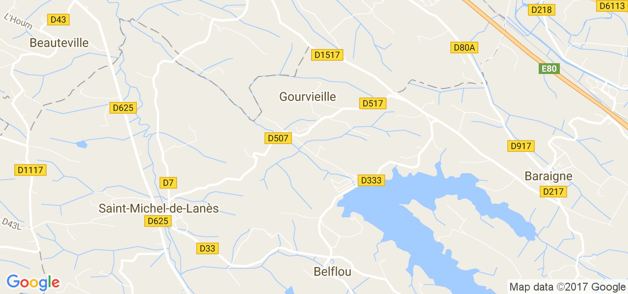 map de la ville de Gourvieille