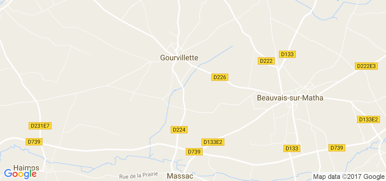 map de la ville de Gourvillette