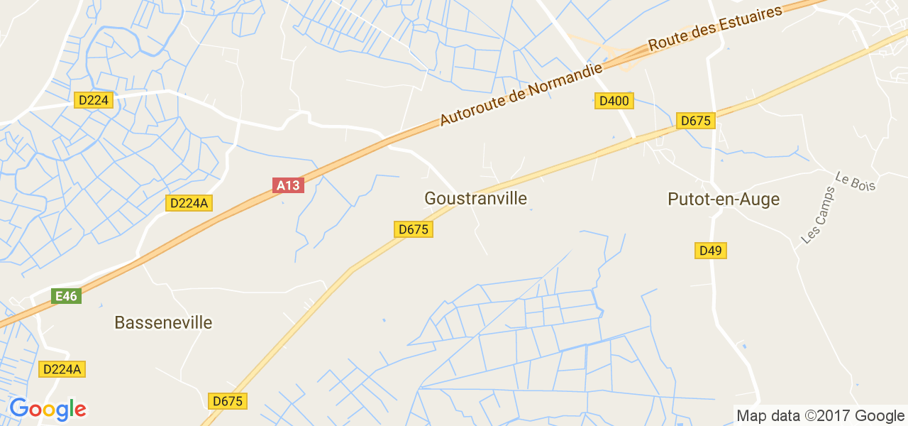 map de la ville de Goustranville