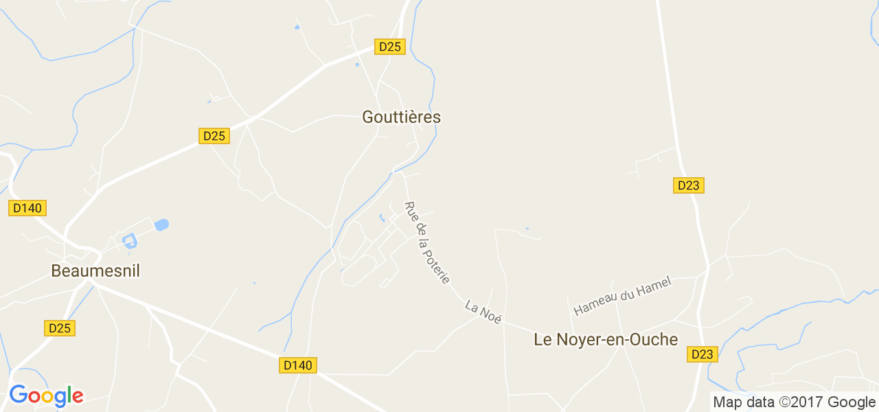 map de la ville de Gouttières