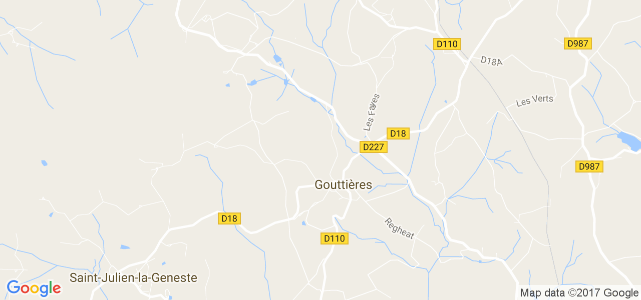 map de la ville de Gouttières