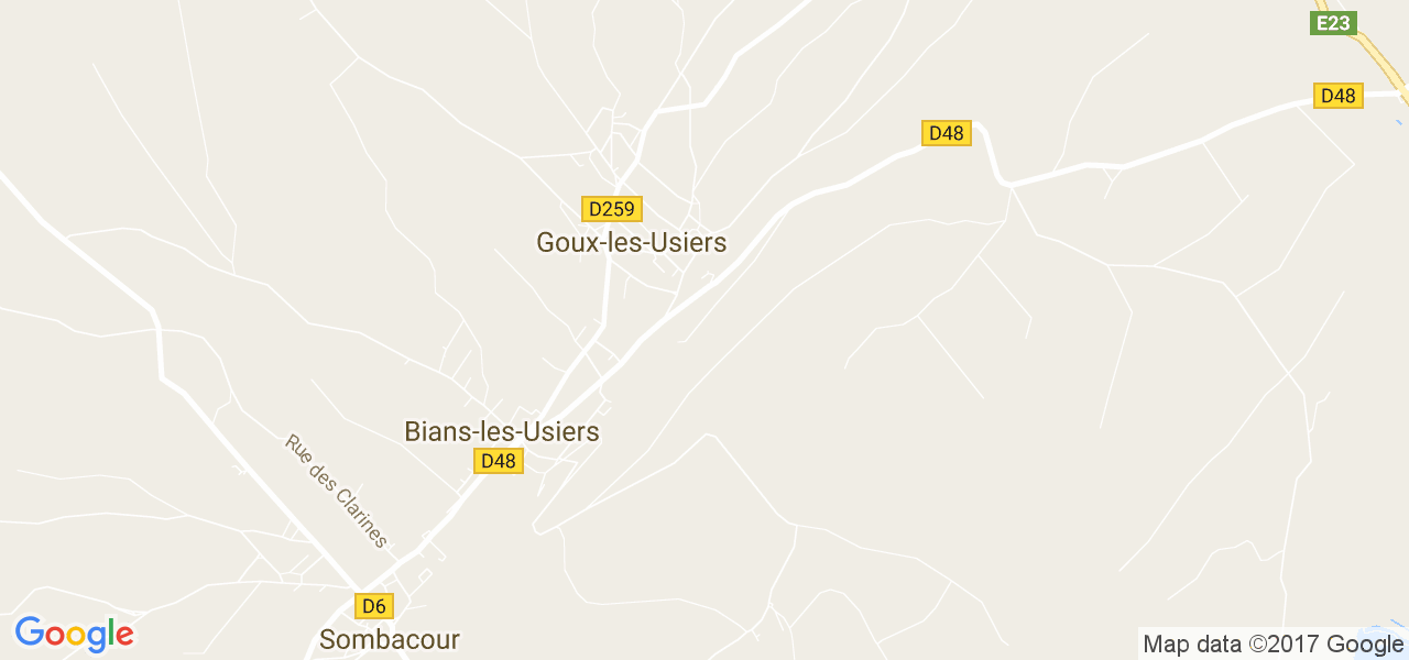 map de la ville de Goux-les-Usiers