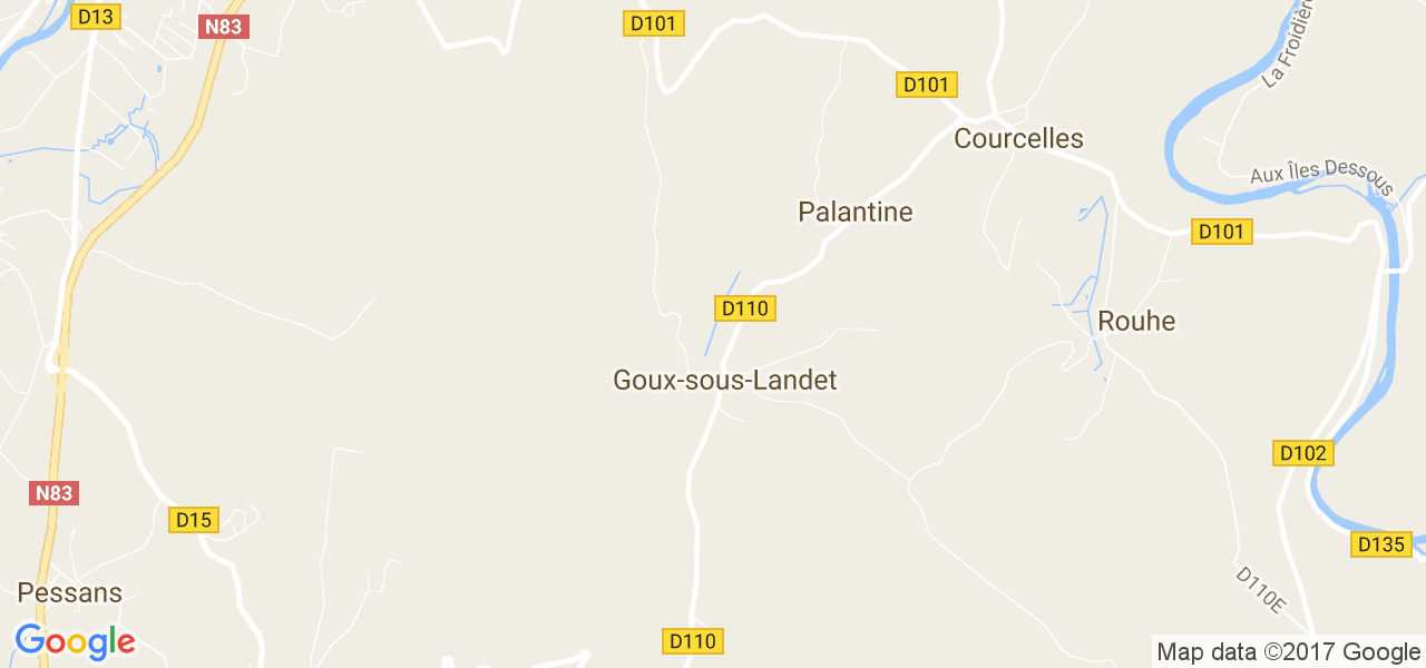 map de la ville de Goux-sous-Landet