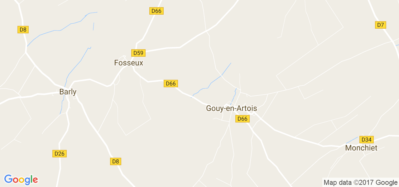 map de la ville de Gouy-en-Artois