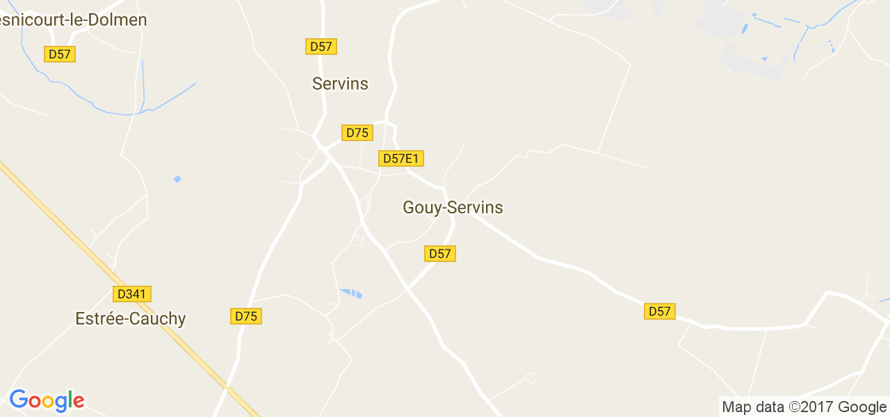 map de la ville de Gouy-Servins