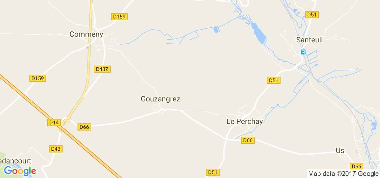 map de la ville de Gouzangrez