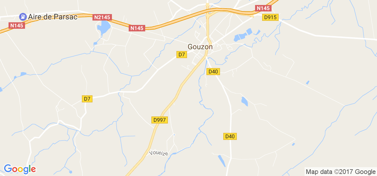 map de la ville de Gouzon