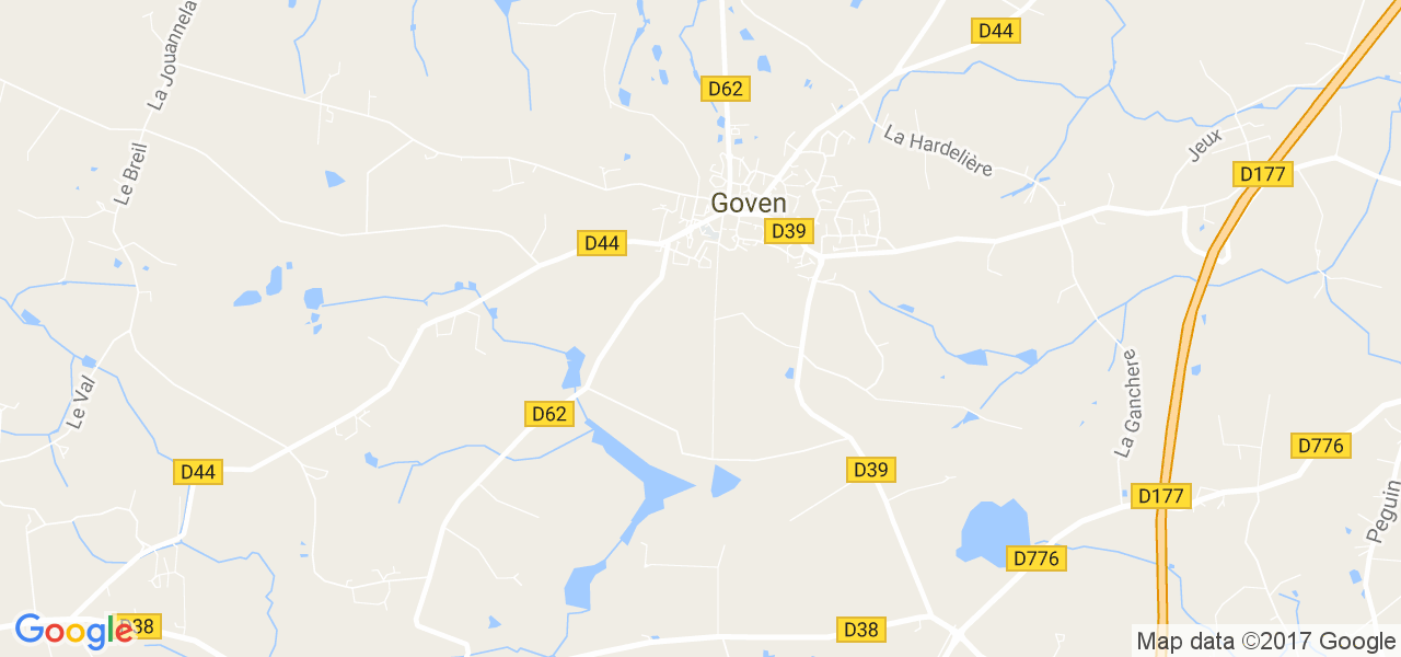map de la ville de Goven