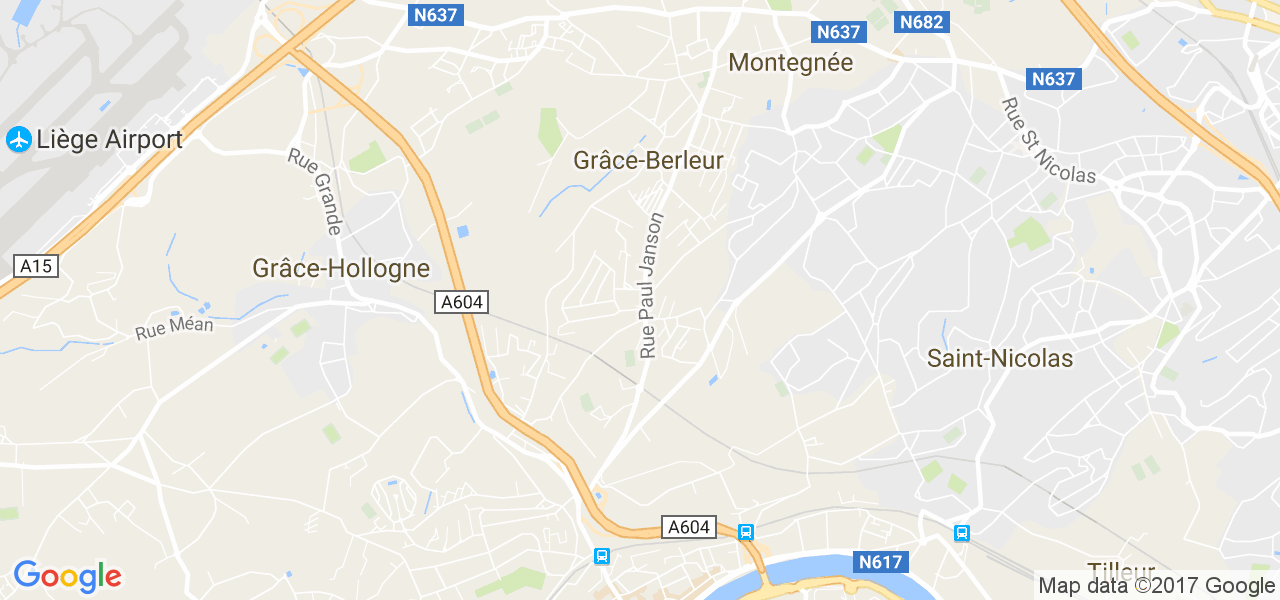 map de la ville de Grâce-Berleur