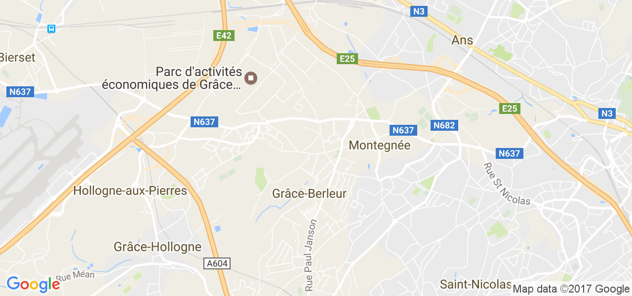 map de la ville de Grâce-Hollogne