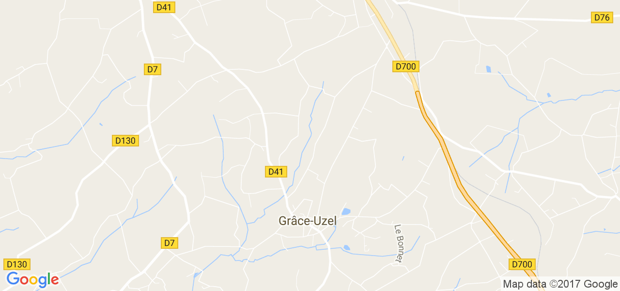 map de la ville de Grâce-Uzel