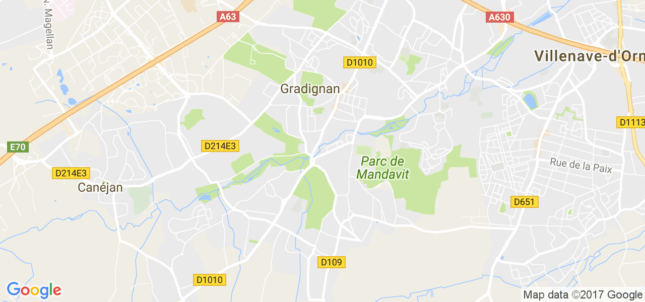 map de la ville de Gradignan