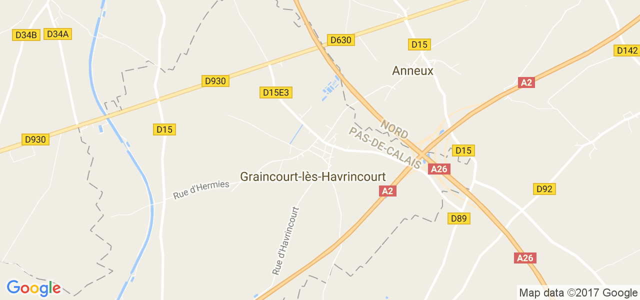 map de la ville de Graincourt-lès-Havrincourt
