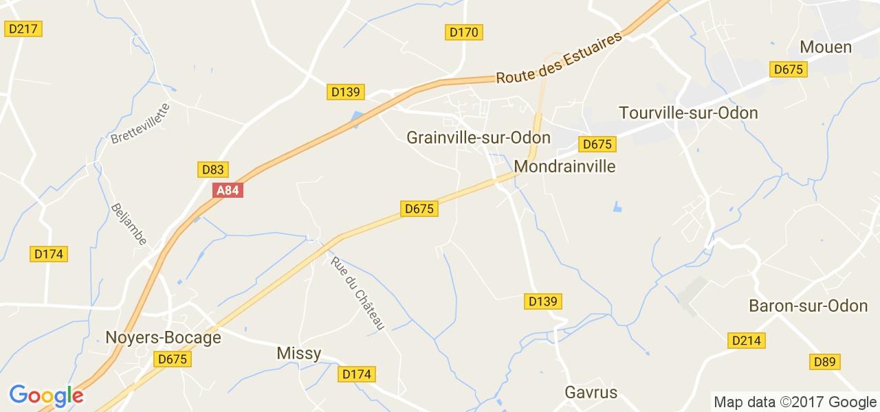 map de la ville de Grainville-sur-Odon