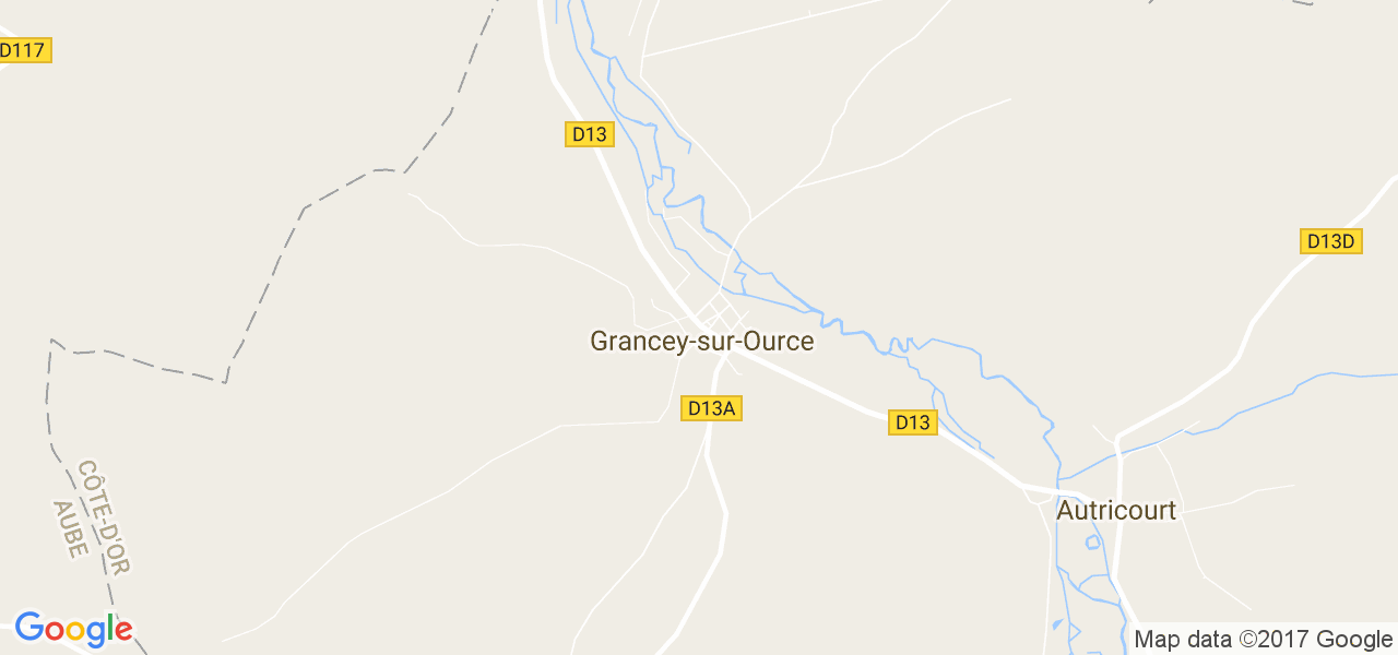 map de la ville de Grancey-sur-Ource