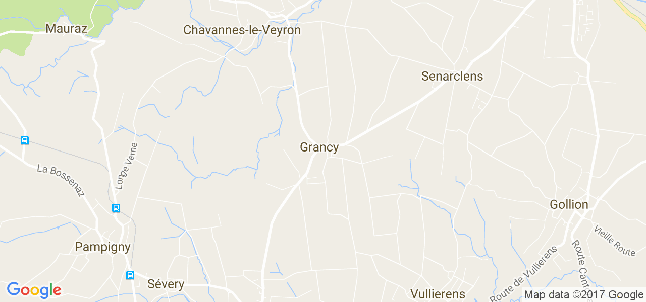 map de la ville de Grancy