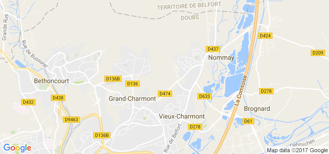 map de la ville de Grand-Charmont