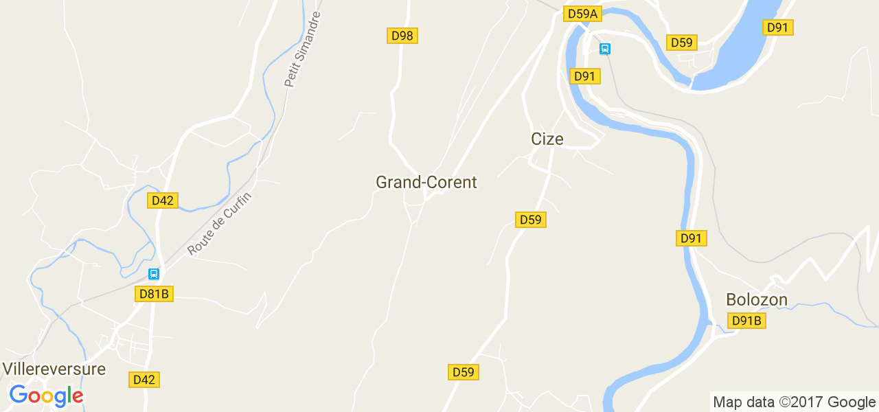 map de la ville de Grand-Corent