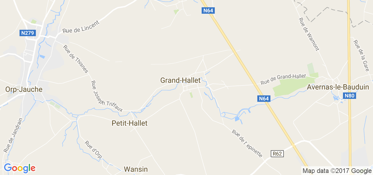 map de la ville de Grand-Hallet