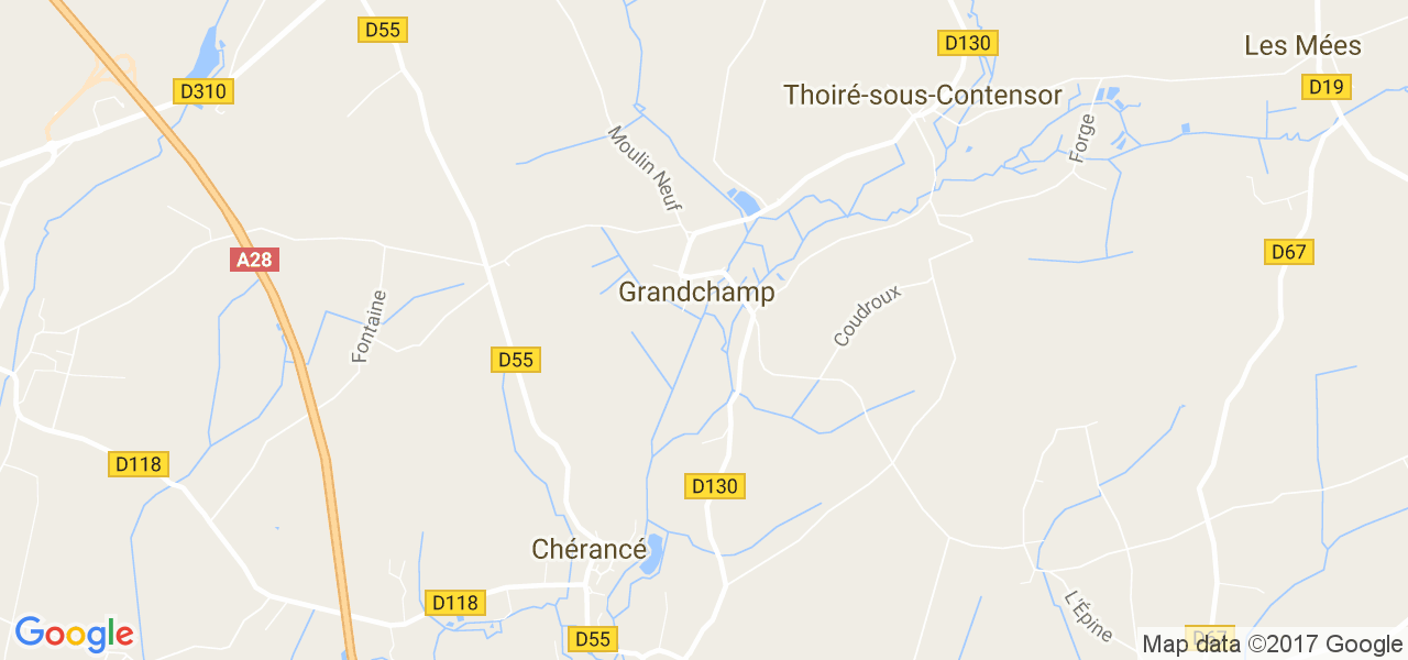 map de la ville de Grandchamp