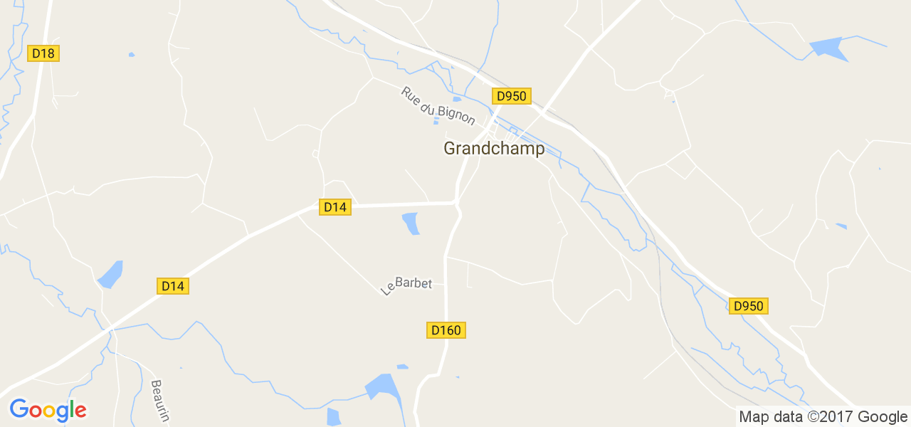 map de la ville de Grandchamp