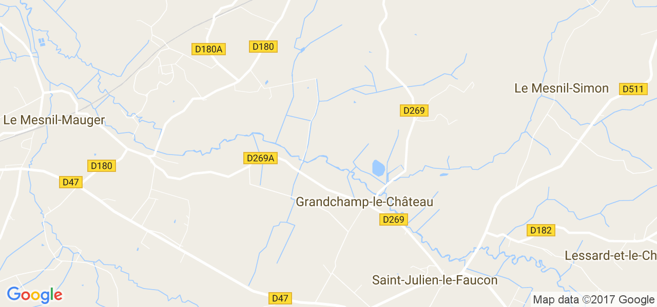 map de la ville de Grandchamp-le-Château