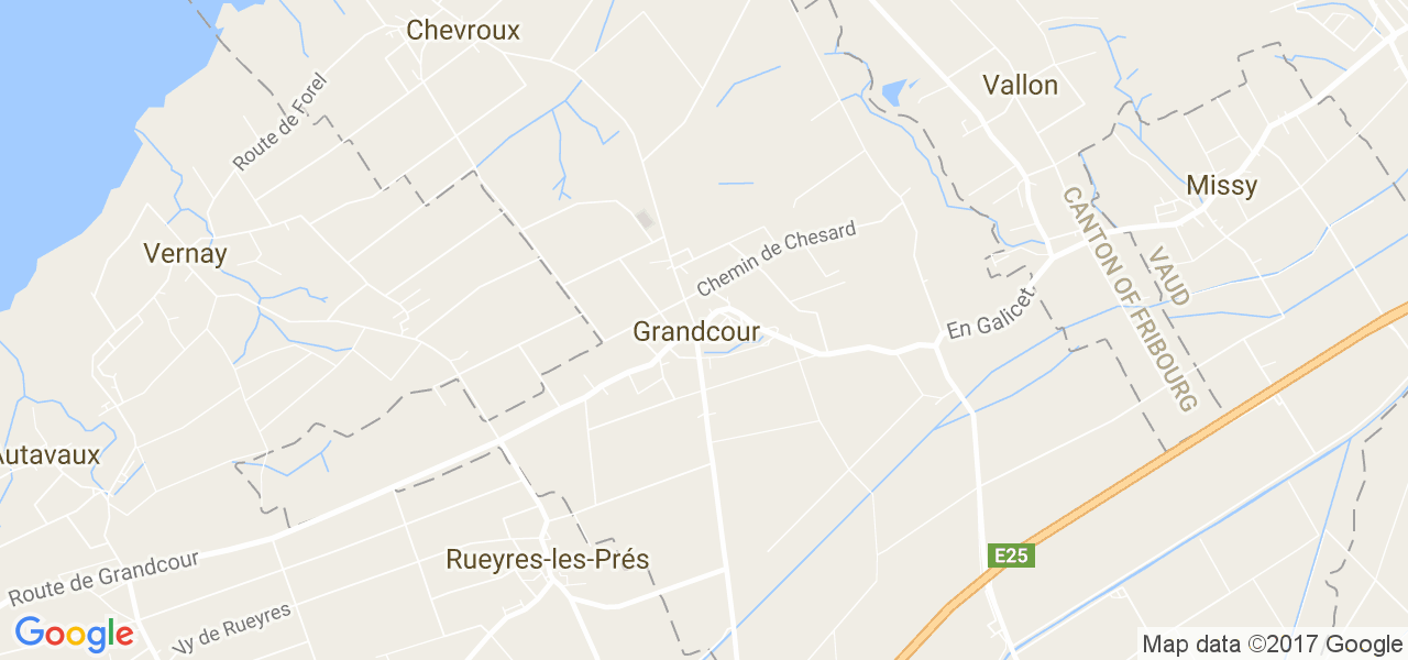 map de la ville de Grandcour