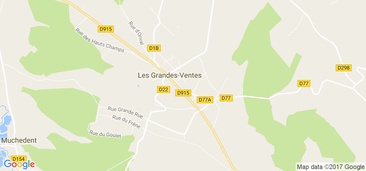 map de la ville de Grandes-Ventes