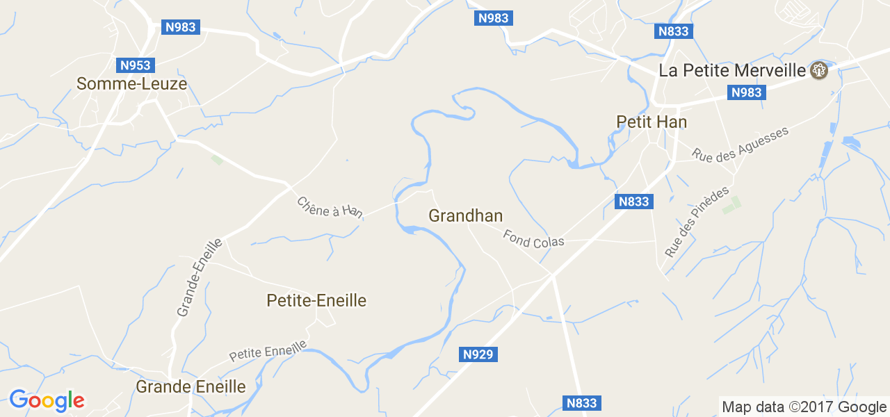 map de la ville de Grandhan